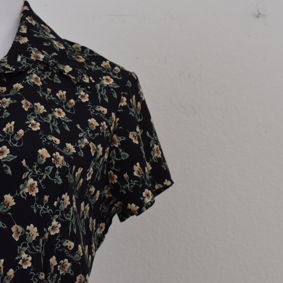 Vintage 90s Ditsy Floral Rayon Mini Dress - Picture 7 of 13